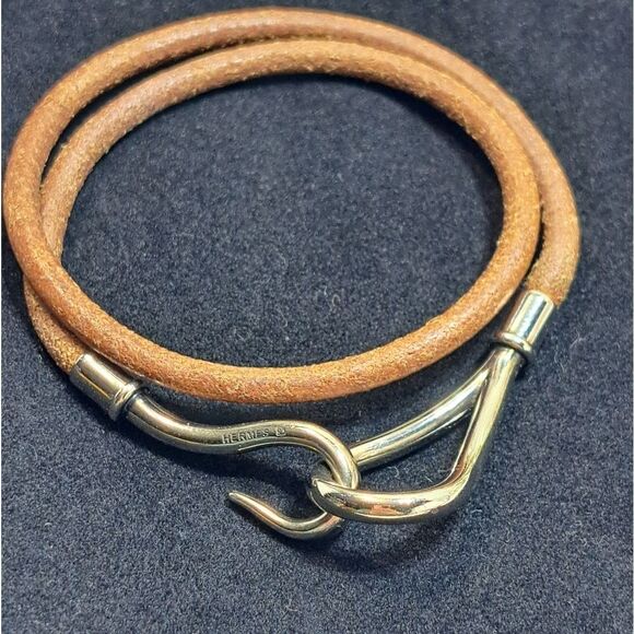 Hermès Leather Silver Hook Bracelet/Necklace Choker - Picture 8 of 15
